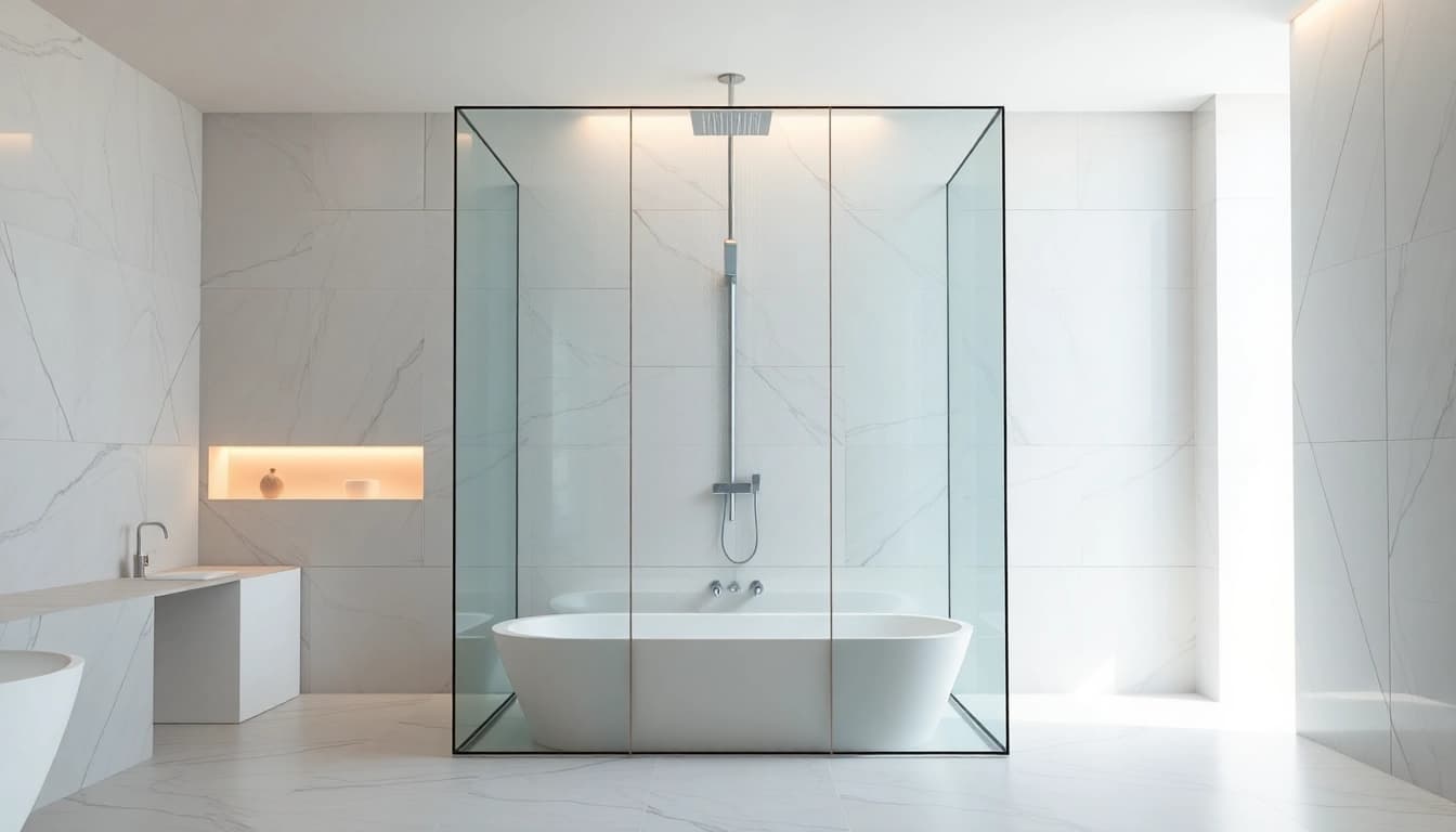Genießen Sie die eleganten Eigenschaften der sonni Duschkabine in einem modernen Badezimmer.