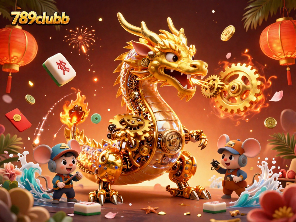 Engage in thrilling gaming adventures at 789clubb with a vibrant 3D dragon illustration.