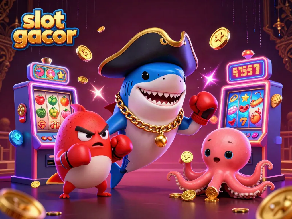 Experience thrilling excitement playing slot gacor with animated casino characters and vibrant visuals.