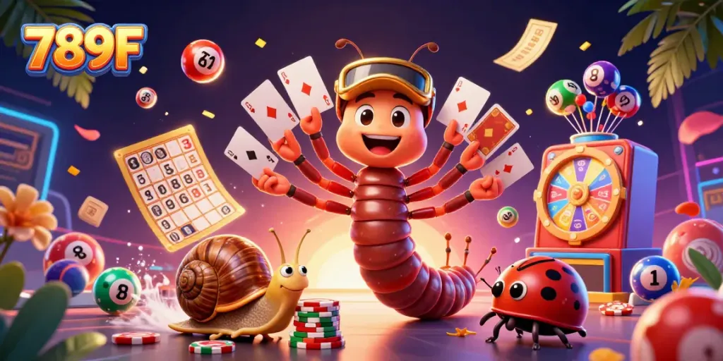 Experience thrilling gameplay at 789F as a millipede dealer showcases unique playing cards, enriching the casino environment.