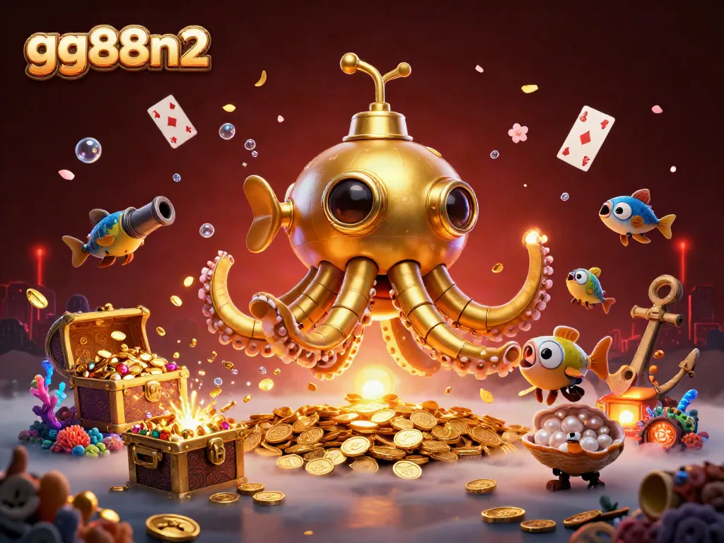 Engage with the excitement of gg88n2 as the golden kraken submarine surfaces in a sea of treasures.
