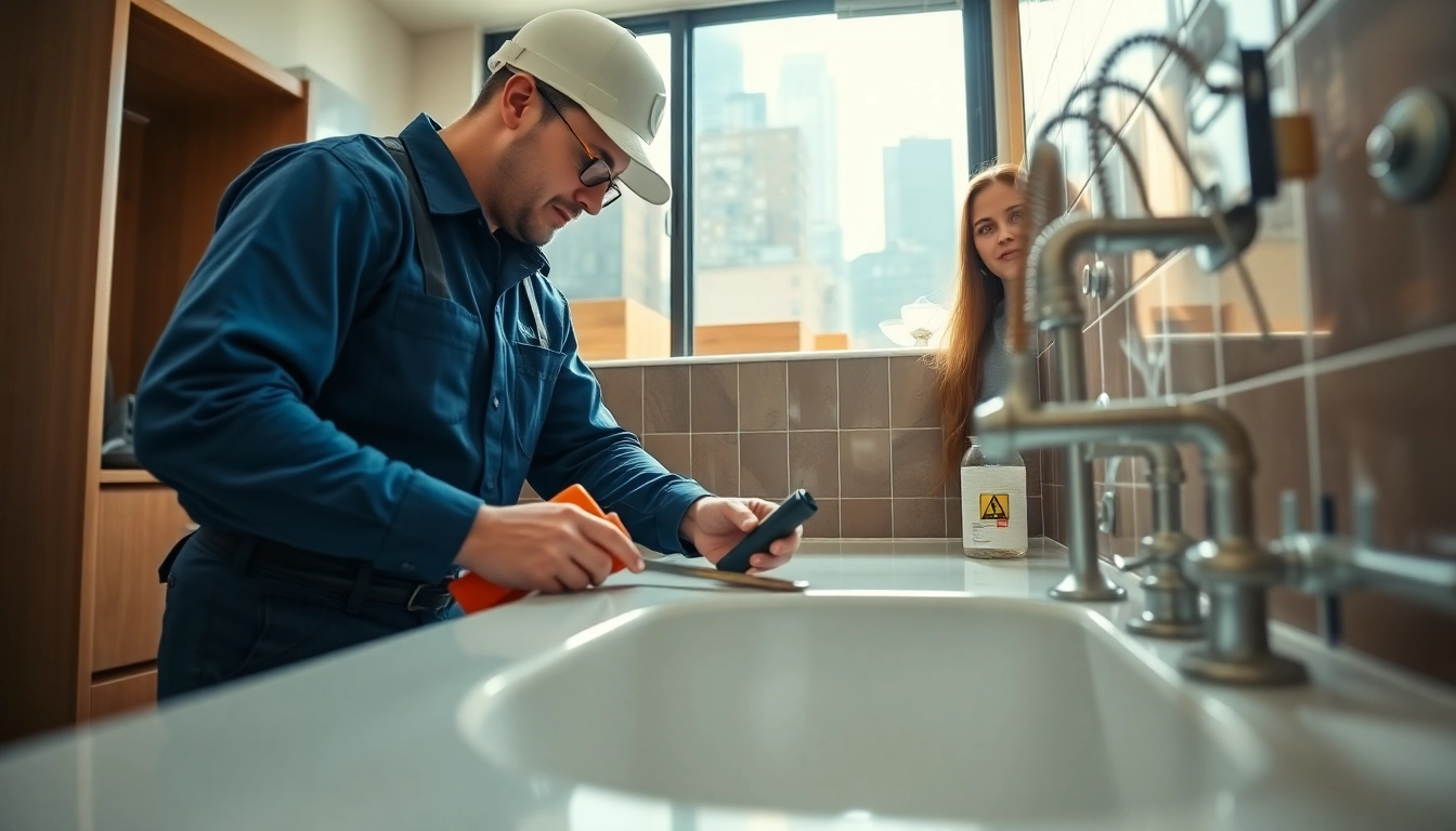 Emergency plumbing Manhattan: professional plumber fixing a leak in a NYC apartment