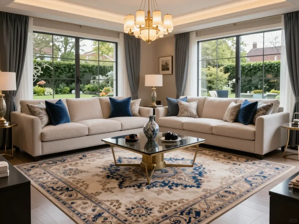 Discover luxury carpets London featured in an elegant living room with stylish decor elements.