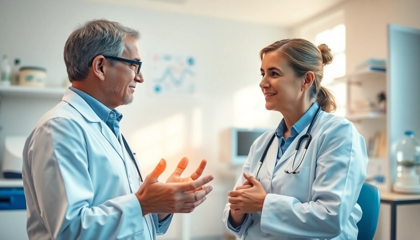 Tirzepatide treatment consultation between a healthcare professional and patient.
