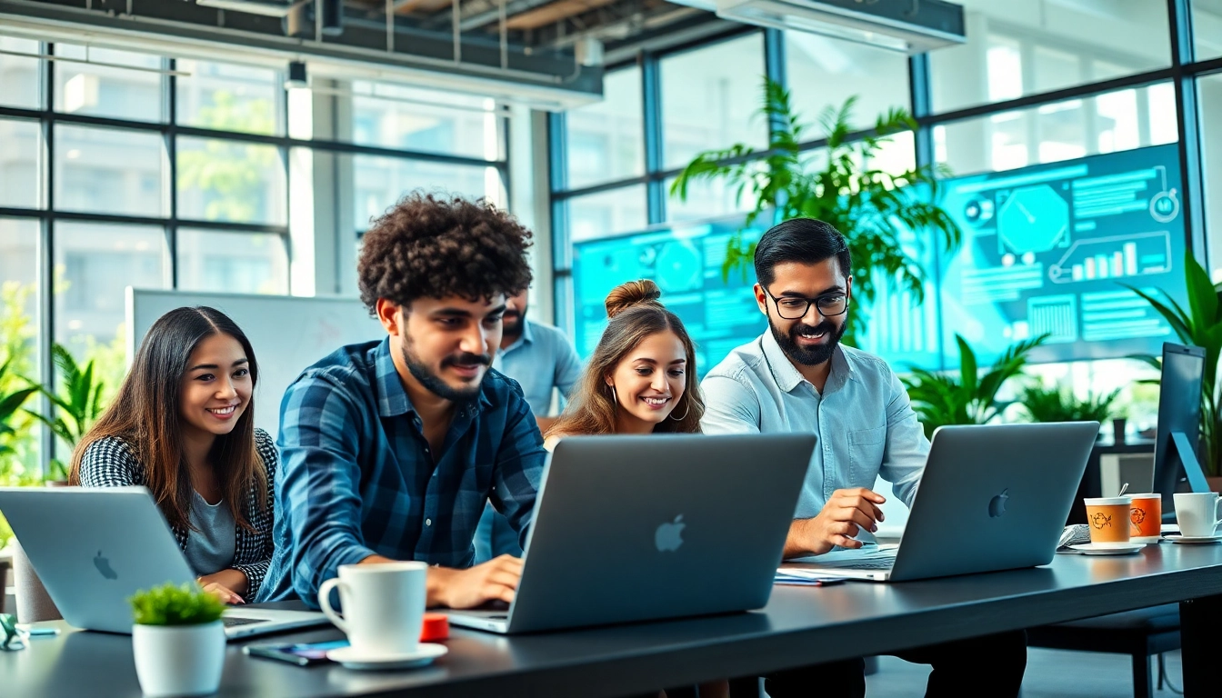 Find top msp companies near me collaborating in a contemporary IT office.