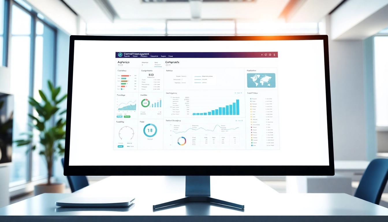 Optimize Contract Management. processes with a professional software interface in a modern office.