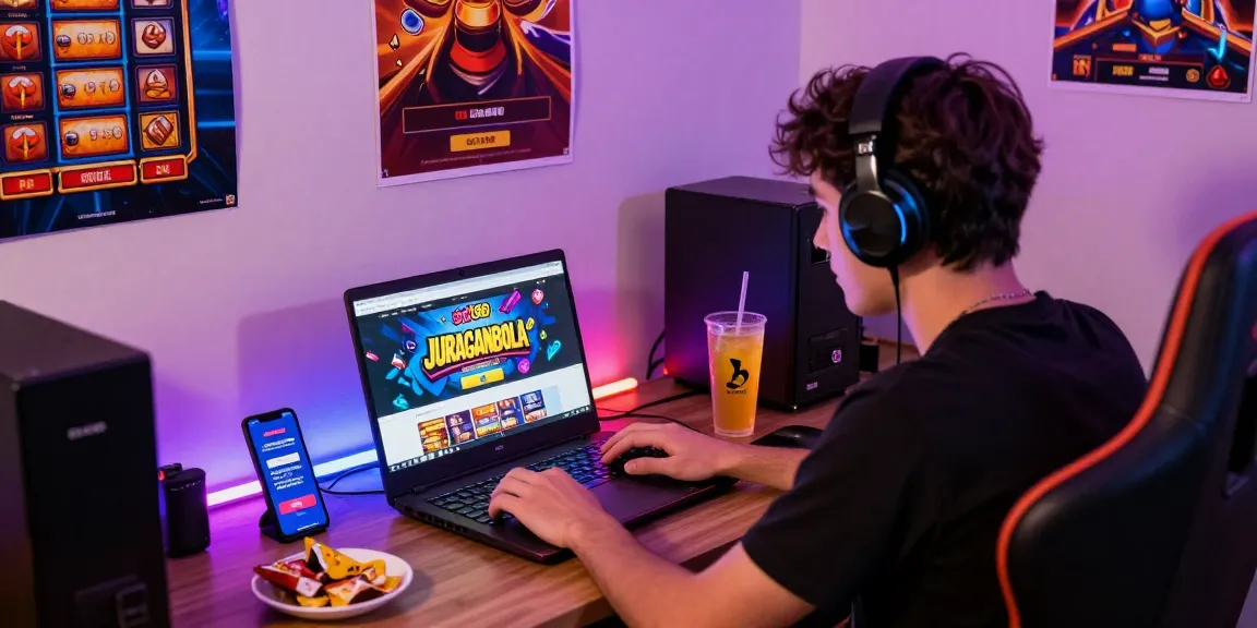 Engaging online gaming moment with JURAGANBOLA website showcasing Slot88 excitement and convenience.