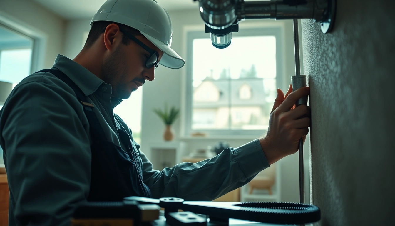 Find a reliable plumber near me repairing pipes in a home setting.