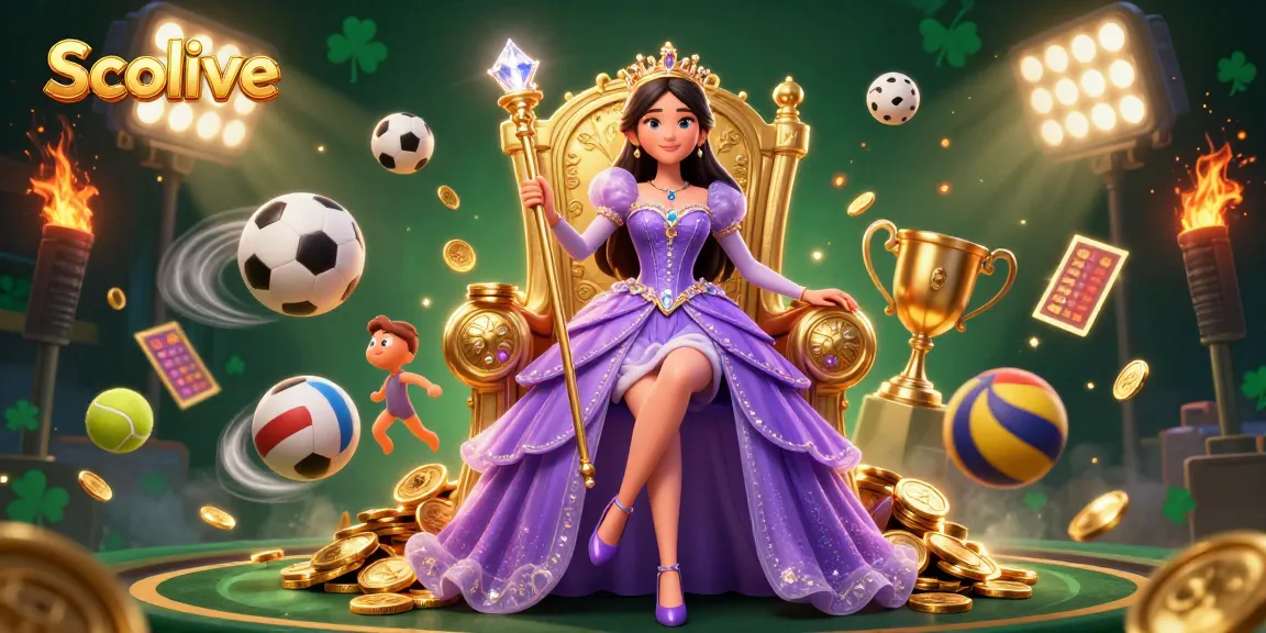 Engage with Socolive's online sports betting scene featuring a regal princess amidst thrilling games.