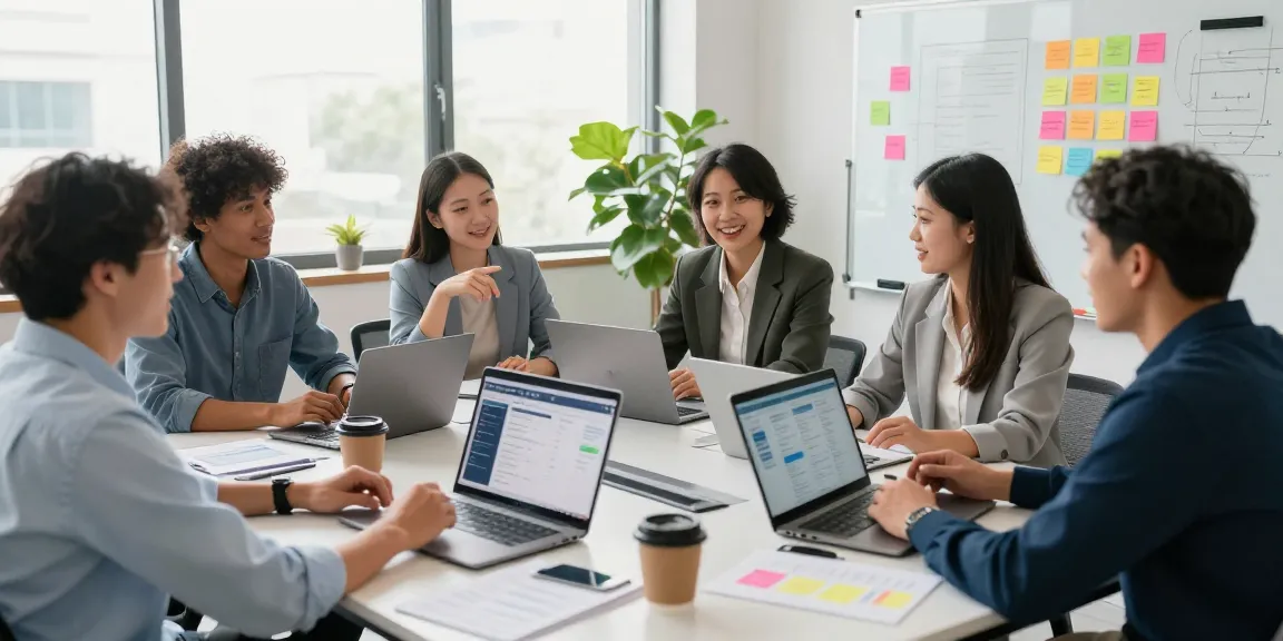 Diverse team collaborating in a modern office discussing strategies with CRM that brings customers to my business, showcasing engagement and productivity.