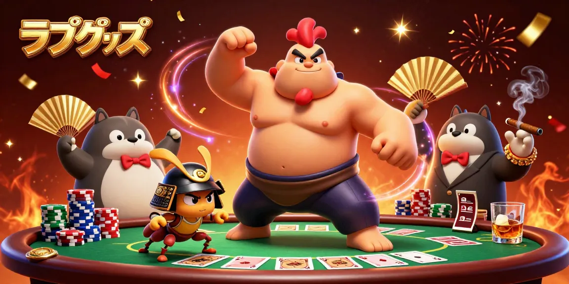 Engaging illustration showcasing ラブグッズ combined with dynamic poker elements, capturing a thrilling casino atmosphere.