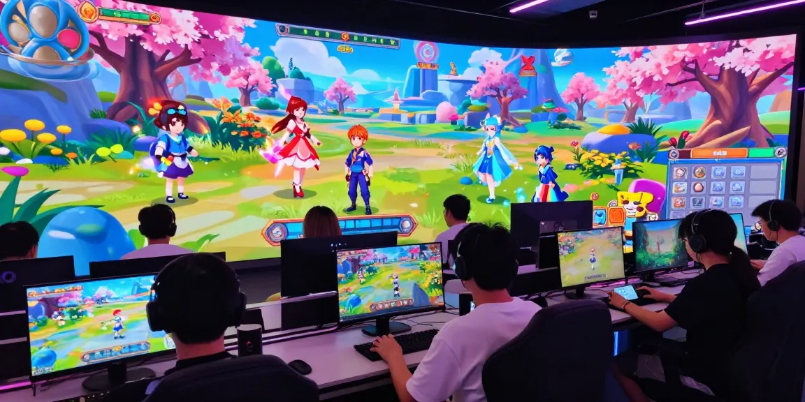 Engaging scene showcasing players immersed in hentaigames with colorful characters and vibrant backgrounds, highlighting interactive gameplay.