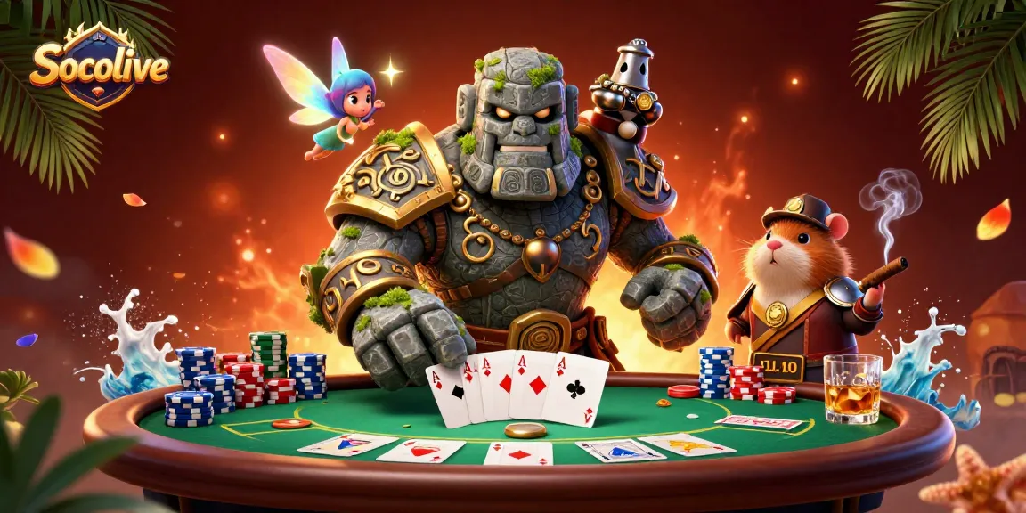 Socolive offers a thrilling poker experience with magical companions in an enchanting 3D scene.