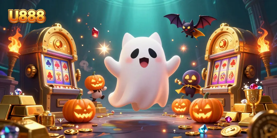Engage with U888's unique casino experience featuring ghostly characters and treasure elements.