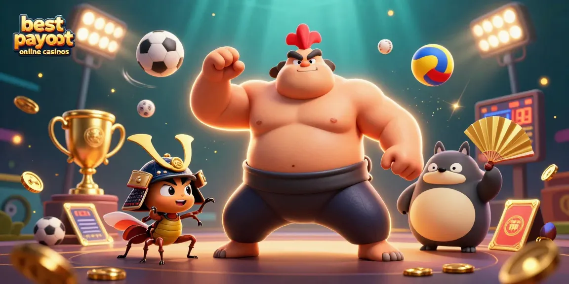 Engaging scene of best payout online casinos featuring vibrant characters and dynamic gambling elements