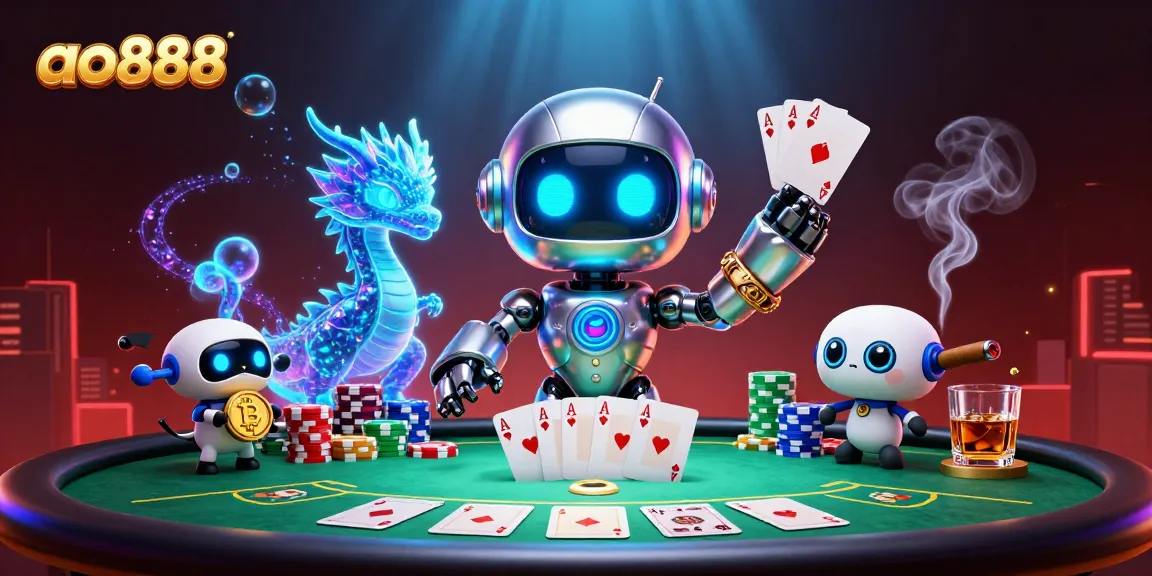 Engage with ao888 in this dynamic illustration showcasing vibrant casino elements and a captivating scene.
