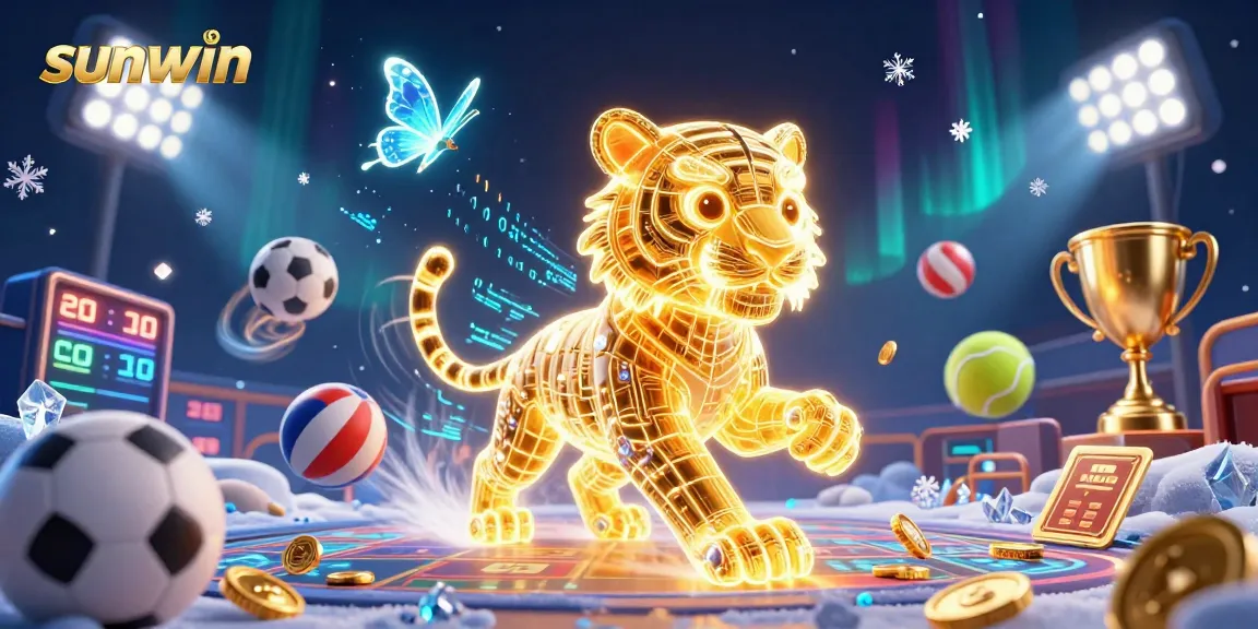 Experience thrilling sports action with sunwin in this vibrant casino illustration.